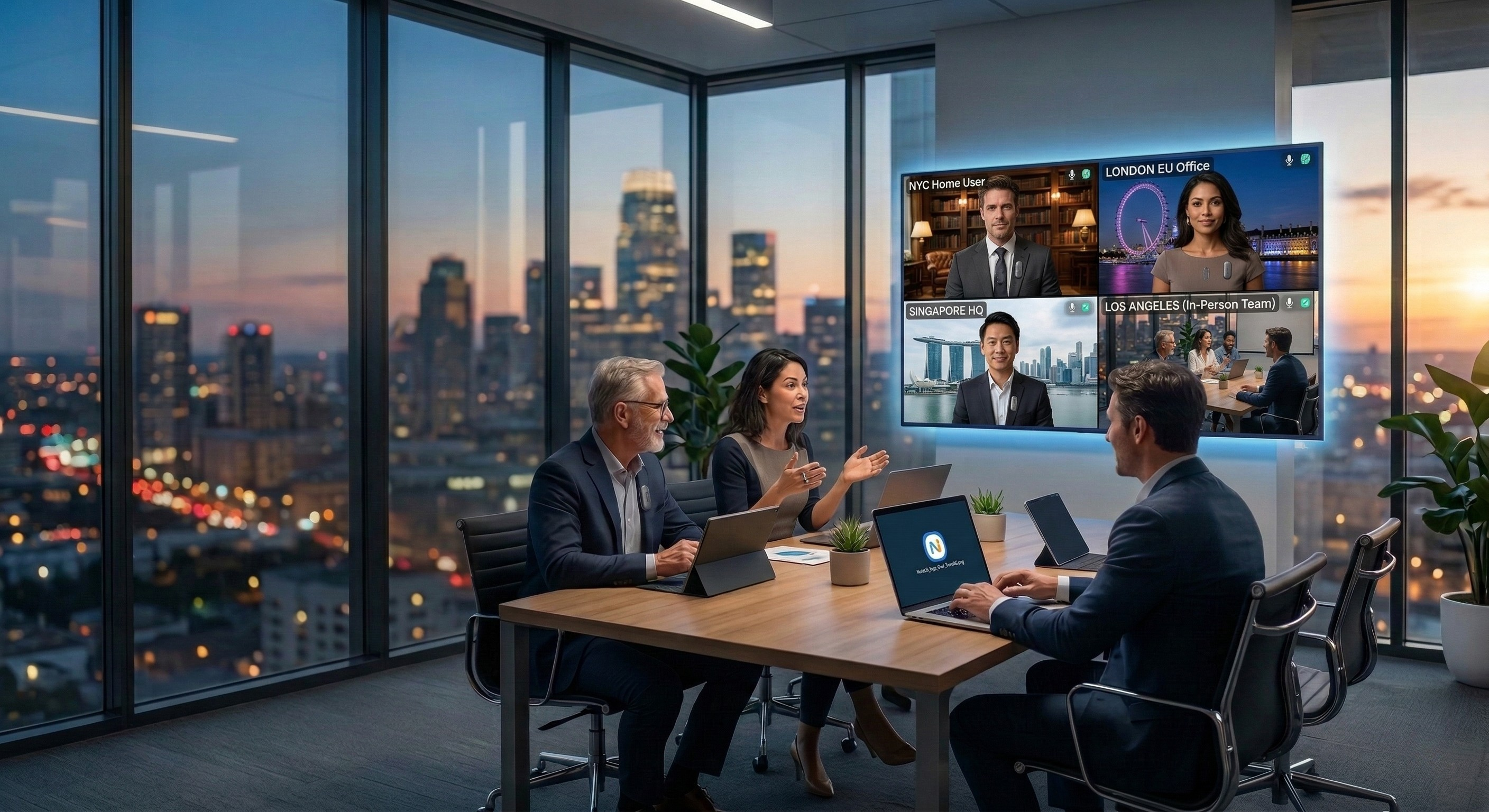 Team collaboration with global video conferencing